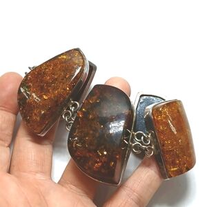 ✨ Massive Baltic Amber & Sterling Silver Bracelet | 85g | Adjustable 7.5–9"
